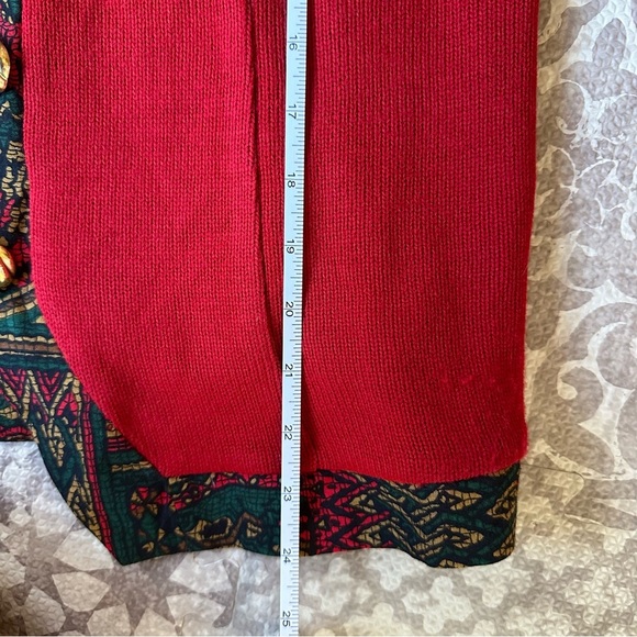 Matthew & David Vintage 90s Red Knit Gold Toned Button Cardigan Sweater Size 10 - Picture 9 of 9